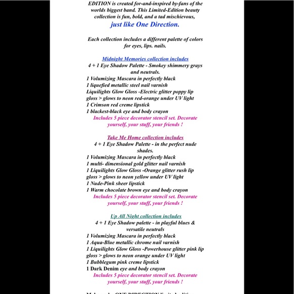 NEW Make Up by ONE DIRECTION Midnight Memories - Picture 8 of 8